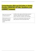 Comprehensive RDA and DA Duties in Dental  Practice UPDATED ACTUAL Questions and  CORRECT Answers 