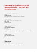 Integrated Physical Sciences - C165 Section 2 Chemistry Test exam with correct answers 