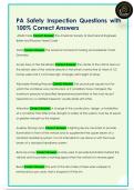 PA Safety Inspection Questions with  100&percnt; Correct Answers 