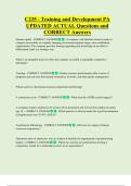 C235 - Training and Development PA   UPDATED ACTUAL Questions and  CORRECT Answers 