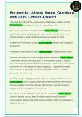 Paramedic Airway Exam Questions  with 100&percnt; Correct Answers