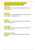 Laser Safety Officer Exam Actual Questions and Answers 2026&period;docx