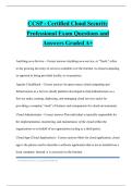 CCSP - Certified Cloud Security Professional Exam Questions and Answers Graded A&plus;