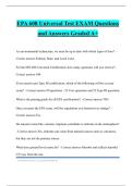 EPA 608 Universal Test EXAM Questions and Answers Graded A&plus;