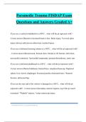Paramedic Trauma FISDAP Exam Questions and Answers Graded A&plus;