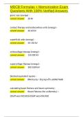 MDCB Formulas &plus; Memorization Exam Questions With 100- Verified Answers&period;docx
