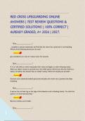 RED CROSS LIFEGUARDING ONLINE ANSWERS &vert; TEST REVIEW QUESTIONS & CERTIFIED SOLUTIONS &vert; 100&percnt; CORRECT &vert; ALREADY GRADED&comma; A&plus; 2026 &vert; 2027&period;      