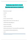 Medication Aide TEST &vert;&vert; EXAM Questions and Answers Graded A&plus;