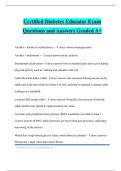 Certified Diabetes Educator Exam Questions and Answers Graded A&plus;