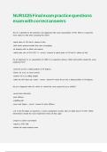 NUR1025 Final exam practice questions exam with correct answers