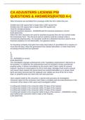 CA ADJUSTERS LICENSE PSI QUESTIONS & ANSWERS&lpar;RATED A&plus;&rpar;