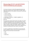 Pharmacology NCLEX-style QUESTIONS WITH ANSWERS &&lpar;with rationales&rpar;