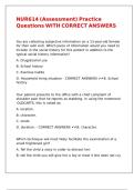 NUR614 &lpar;Assessment&rpar; Practice Questions WITH CORRECT ANSWERS&period;