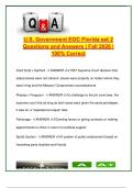 U&period;S&period; Government EOC &ndash; 100&percnt; Correct Practice Questions &lpar;150&plus; Q&A&rpar; &vert; Supreme Court Cases&comma; Amendments&comma; Branches of Government &vert; Florida High School&comma; Fall 2026