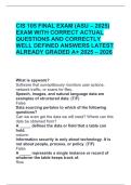 CIS 105 FINAL EXAM &lpar;ASU &ndash; 2025&rpar; EXAM WITH CORRECT ACTUAL QUESTIONS AND CORRECTLY WELL DEFINED ANSWERS LATEST ALREADY GRADED A&plus; 2025 &ndash; 2026