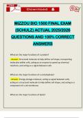 MIZZOU BIO 1500 FINAL EXAM &lpar;SCHULZ&rpar; ACTUAL 2025&sol;2026 QUESTIONS AND 100&percnt; CORRECT ANSWERS