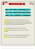 BIO 1500 FINAL EXAM MIZZOU 1 ACTUAL 2025&sol;2026 QUESTIONS AND 100&percnt; CORRECT ANSWERS