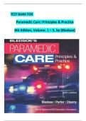 Paramedic Care&colon; Principles & Practice &ndash; 6th Edition&comma; Volumes 1&ndash;5 &lpar;Bledsoe&rpar; &vert; Complete Test Bank