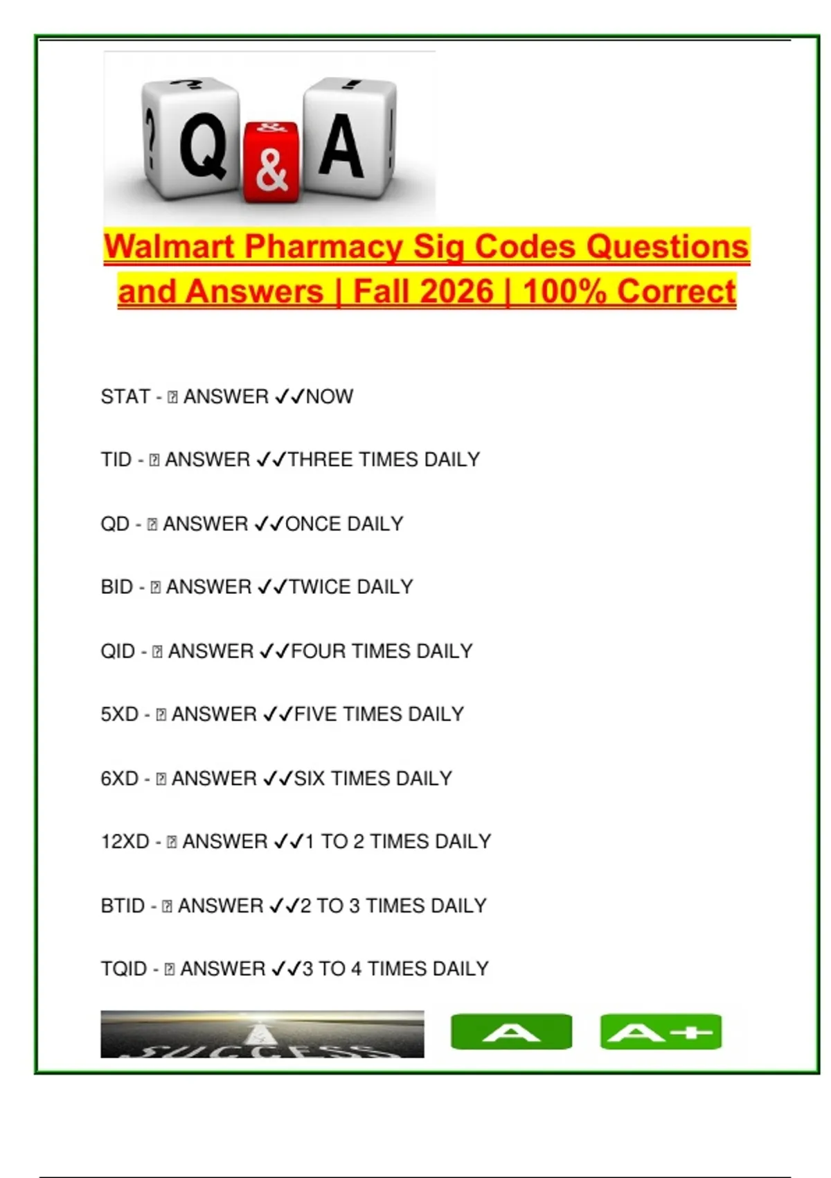 Walmart Pharmacy Sig Codes Master List (200+ Abbreviations ...