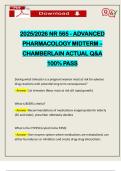 2025&sol;2026 NR 565 - ADVANCED PHARMACOLOGY MIDTERM &ndash; CHAMBERLAIN ACTUAL Q&A 100&percnt; PASS