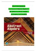 SOLUTION MANUAL First Course in Abstract Algebra A 8th Edition by John B&period; Fraleigh All Chapters Full Complete