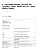 JR 201 Hip Exam Questions & Answers&comma; Well Elaborated &vert; Already Verified Test &vert;100&percnt; Verified solutions &vert; Latest&excl;