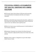 FTCE SOCIAL SCIENCE 6-12 EXAMINATION TEST 2026 FULL QUESTIONS WITH VERIFIED SOLUTIONS