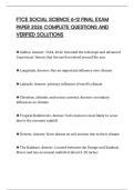 FTCE SOCIAL SCIENCE 6-12 FINAL EXAM PAPER 2026 COMPLETE QUESTIONS AND VERIFIED SOLUTIONS