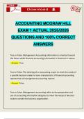 ACCOUNTING MCGRAW HILL EXAM 1 ACTUAL 2025&sol;2026 QUESTIONS AND 100&percnt; CORRECT ANSWERS