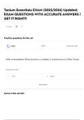 Tanium Essentials EXAM &lpar;2025&sol;2026&rpar; Updated&colon; EXAM QUESTIONS WITH ACCURATE ANSWERS &vert; GET IT RIGHT&excl;&excl;