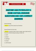 ANATOMY AND PHYSIOLOGY IIEXAM 4 ACTUAL 2025&sol;2026 QUESTIONS AND 100&percnt; CORRECT ANSWERS