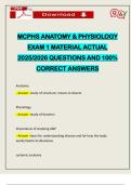 MCPHS ANATOMY & PHYSIOLOGY EXAM 1 MATERIAL ACTUAL 2025&sol;2026 QUESTIONS AND 100&percnt; CORRECT ANSWERS
