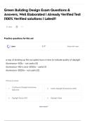 Green Building Design Exam Questions & Answers&comma; Well Elaborated &vert; Already Verified Test &vert;100&percnt; Verified solutions &vert; Latest&excl;&excl;