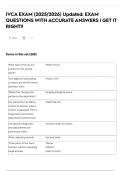 IVCA EXAM &lpar;2025&sol;2026&rpar; Updated&colon; EXAM QUESTIONS WITH ACCURATE ANSWERS &vert; GET IT RIGHT&excl;&excl;