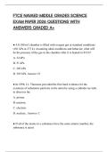 FTCE NAVAED MIDDLE GRADES SCIENCE COMPREHENSIVE EXAM 2026 QUESTIONS AND SOLUTIONS GRADED A&plus;