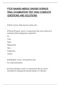 FTCE NAVAED MIDDLE GRADES SCIENCE FINAL EXAMINATION TEST 2026 COMPLETE QUESTIONS AND SOLUTIONS