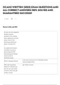 OCANZ WRITTEN &lpar;2025&rpar; EXAM QUESTIONS AND ALL CORRECT ANSWERS 100&percnt; SOLVED AND GUARANTEED SUCCESS&excl;&excl;