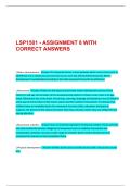 LSP1501 - ASSIGNMENT UNIT 8 QUESTIONS WITH CORRECT ANSWERS