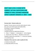 WSET SAKE LEVEL 3 EXAM WITH CORRECT ACTUAL QUESTIONS AND CORRECTLY WELL DEFINED ANSWERS LATEST ALREADY GRADED A&plus; 2025 &ndash; 2026