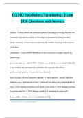 GXMO Vocabulary&sol;Terminology Exam 2026 Questions and Answers