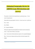 Abdominal Sonography Review for ARDMS Exam 2026 Questions and Answers