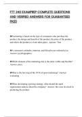 FTT 240 EXAMPREP COMPLETE QUESTIONS AND VERIFIED ANSWERS FOR GUARANTEED PASS