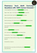 Pharmacy Tech Math Formulas  Questions with 100&percnt; Correct Answers