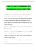 COSC 275 Final Exam Palmer 2026 Questions and Answers 100&percnt; PASS