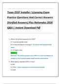 Texas OSSF Installer I Licensing Exam  Practice Questions And Correct Answers  &lpar;Verified Answers&rpar; Plus Rationales 2026  Q&A &vert; Instant Download Pdf 