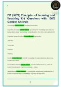 PLT&colon; Grades K-6 &lpar;5622&rpar; Questions with  100&percnt; Correct Answers