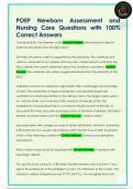 POEP Newborn Assessment and  Nursing Care Questions with 100&percnt;  Correct Answers 