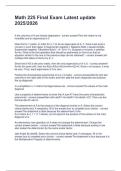 Math 225 Final Exam &ndash; Latest Update 2025&sol;2026 &vert; Complete Questions & Answers