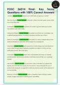 POSC 2601H Final- Key Terms  Questions with 100&percnt; Correct Answers