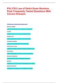 PVL3703 Law of Delict Exam Revision Pack Frequently Tested Questions With Correct Answers